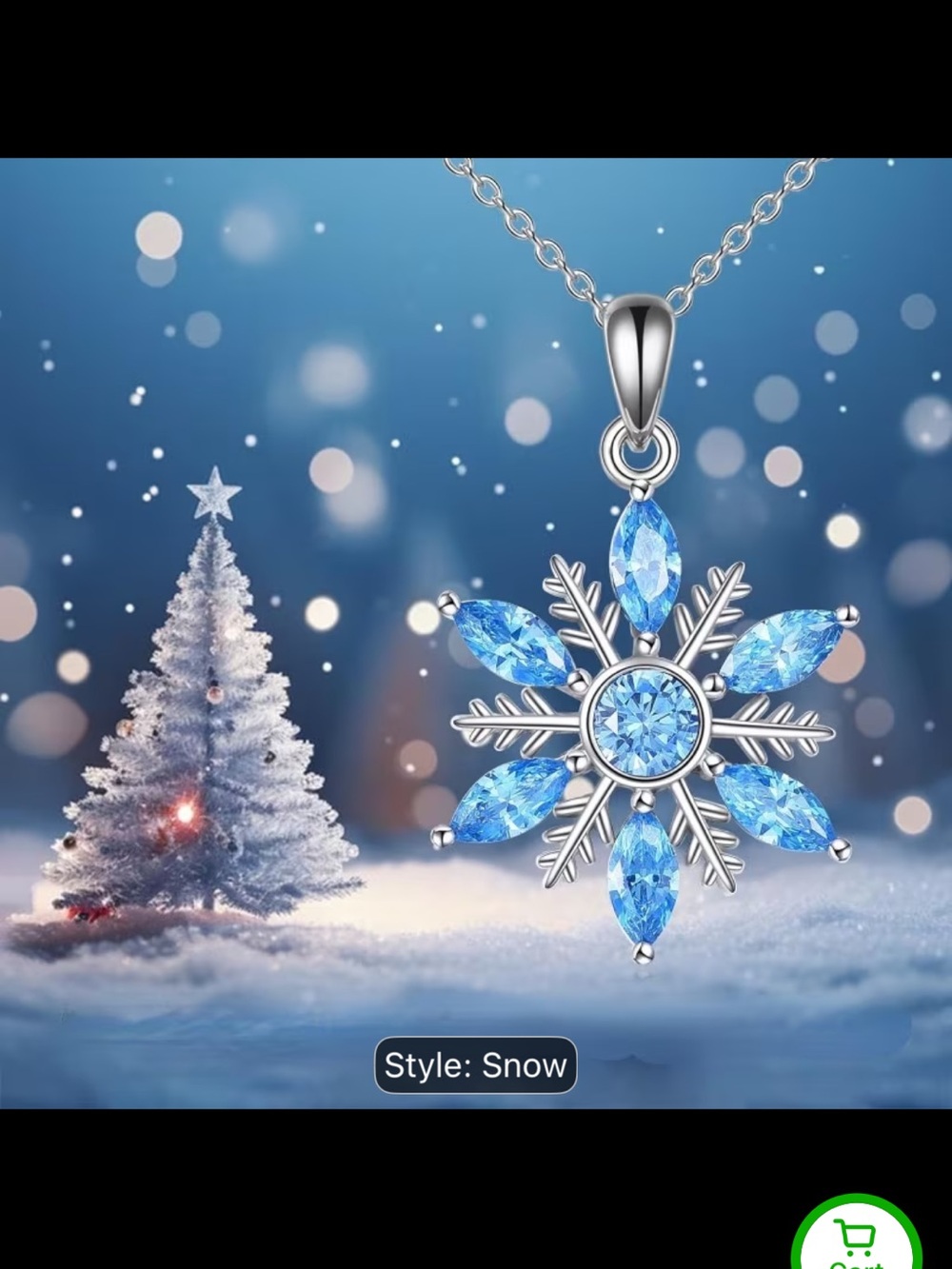 ❄️New❄️Snowflake Light Blue Crystals Necklace❄️
